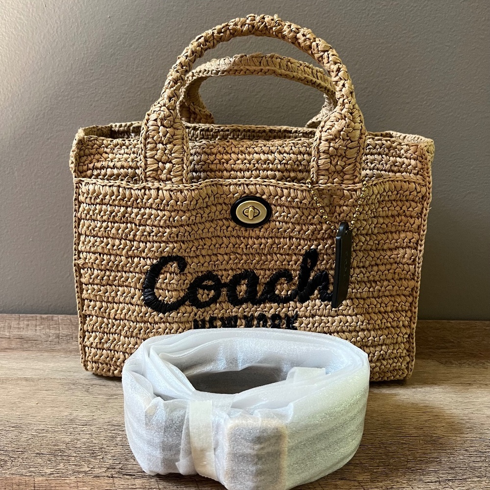 Coach Cargo Straw Tote 26 in Natural